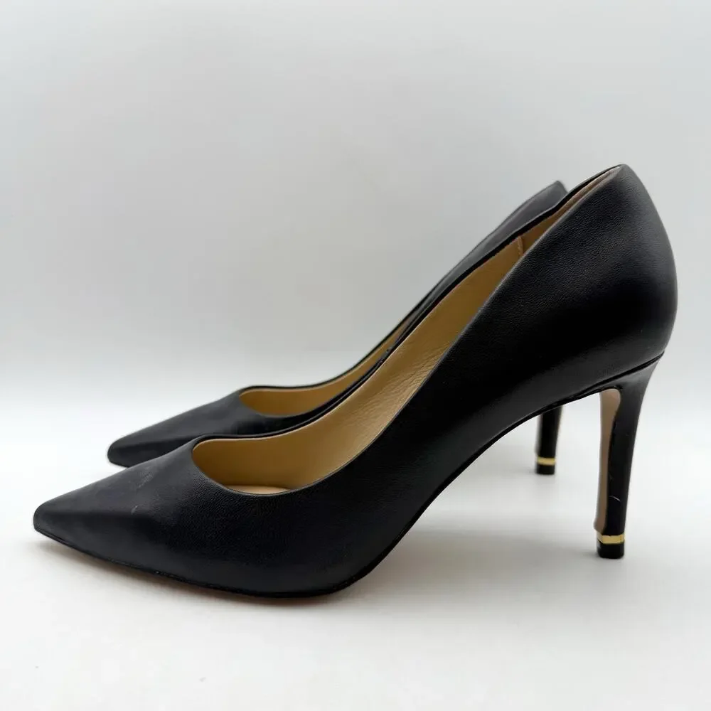 Ted Baker Womens Charlotte Pumps Size 7 EU 37.5 Black Leather EUC